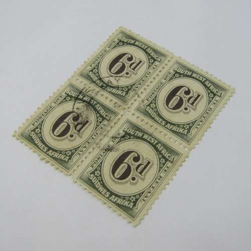 South West Africa Postage due blocks 6d / 2d stamps