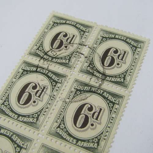 South West Africa Postage due blocks 6d / 2d stamps