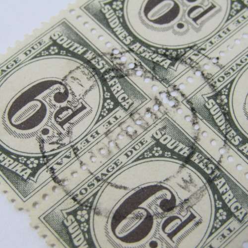 South West Africa Postage due blocks 6d / 2d stamps