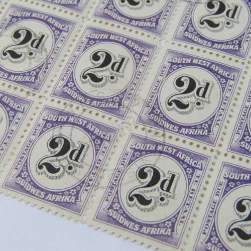 South West Africa Postage due blocks 6d / 2d stamps