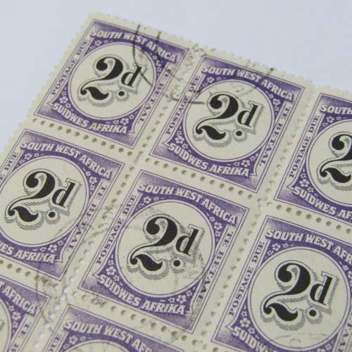 South West Africa Postage due blocks 6d / 2d stamps