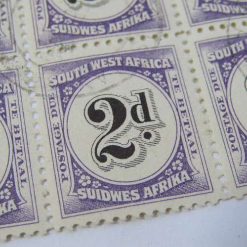 South West Africa Postage due blocks 6d / 2d stamps