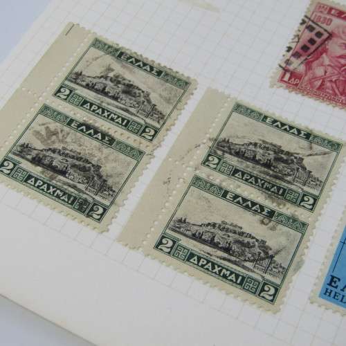 Page with 38 Greek stamps - used hinged