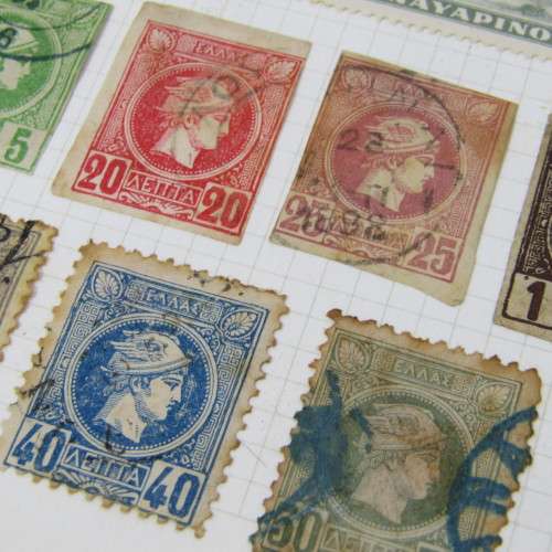 Lot with 48 Greek stamps - mint and used hinged