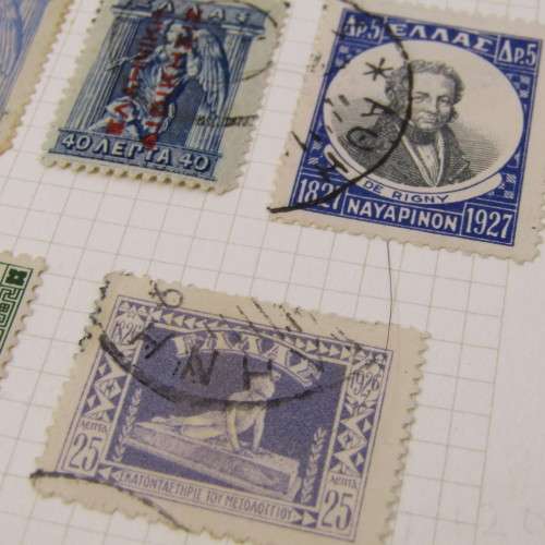 Lot with 37 Greek stamps - used hinged