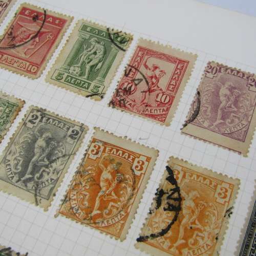 Lot with 37 Greek stamps - used hinged