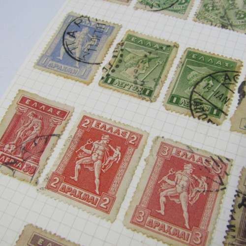 Lot with 37 Greek stamps - used hinged