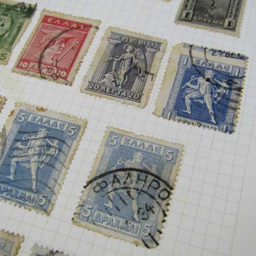 Lot with 37 Greek stamps - used hinged