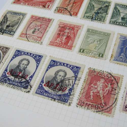Lot with 36 Greek stamps - used hinged