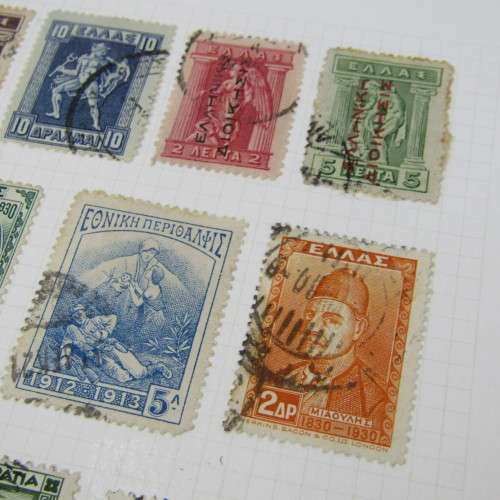 Lot with 36 Greek stamps - used hinged