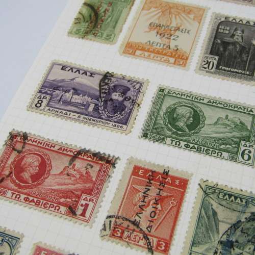 Lot with 36 Greek stamps - used hinged
