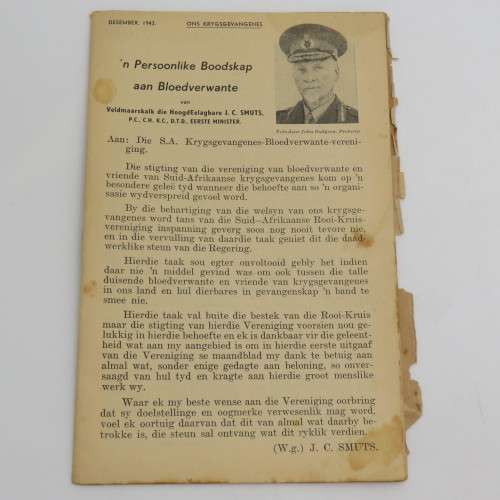 1942 December WW2 Information booklet - our prisoners war