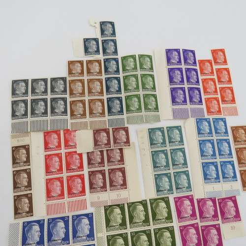 Germany Hitler Stamps overprinted Ukraine - More than 100 - Most in blocks of 6