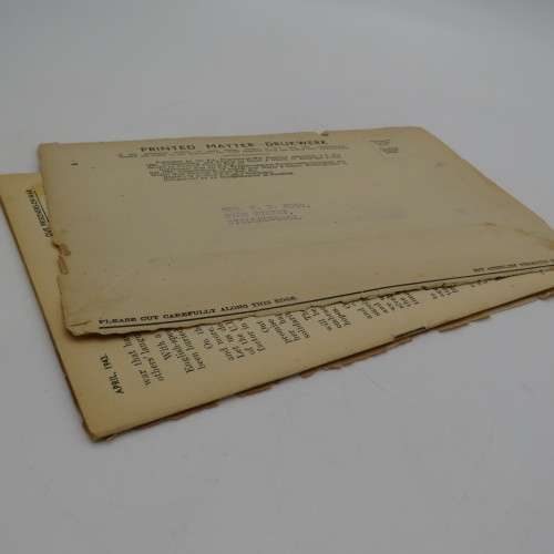 WW2 Our prisoners of War April 1943 - loose front and back page - postal cover