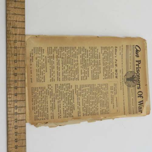 WW2 Information newspaper - Our prisoners of War January 1943 - loose outer pages