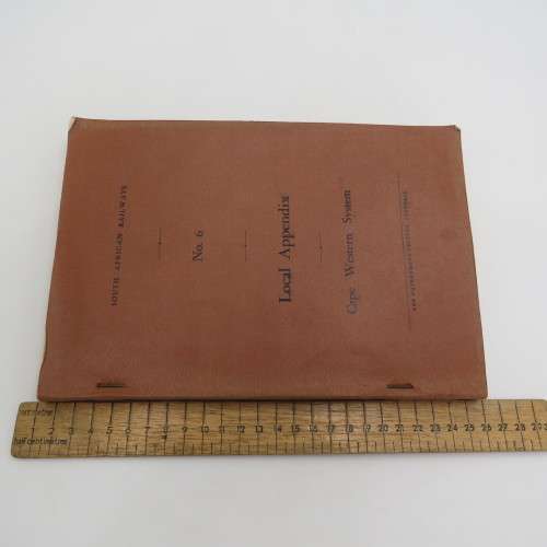 South African Railways Cape Western System No 6 book - Local Appendix