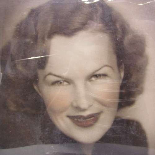Vintage photo frame with antique coloured picture