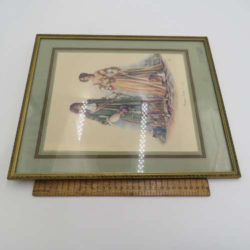 Vintage restoration costume print in frame