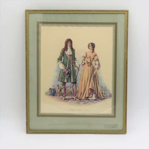 Vintage restoration costume print in frame