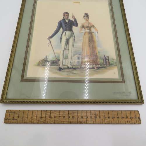 Vintage Victorian print in frame by L.R.