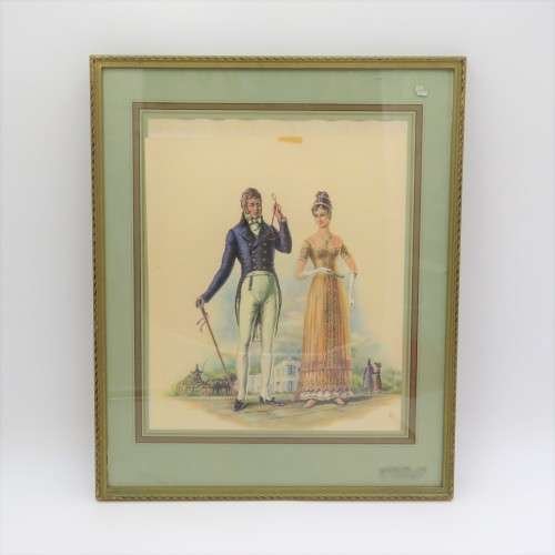 Vintage Victorian print in frame by L.R.
