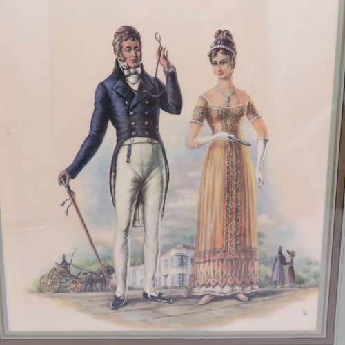 Vintage Victorian print in frame by L.R.