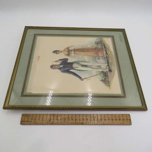 Vintage Victorian print in frame by L.R.