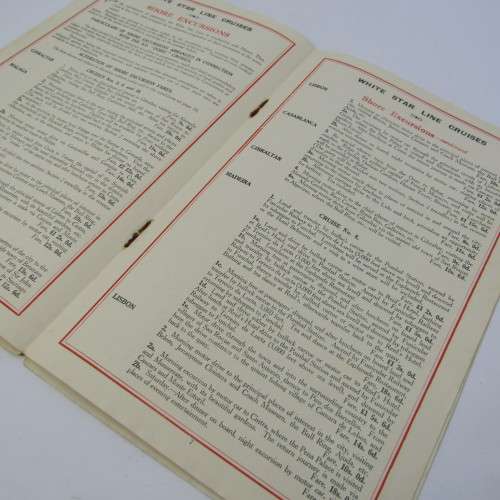 1933 pampflet White Star Line Cruise (loose outer pages)