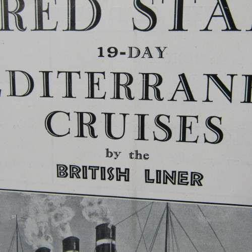 Pamphlet for Red Star cruise on the Belgenland 1933 (tear in pamphlet)