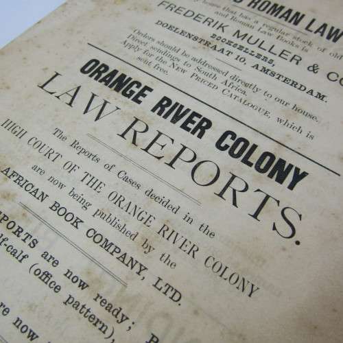 Antique 1905 South Africa Law Journal