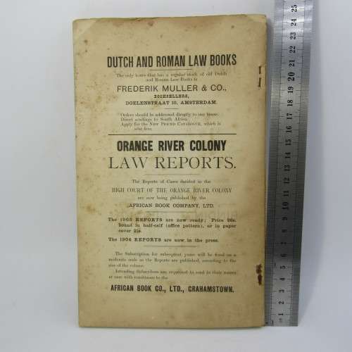 Antique 1905 South Africa Law Journal