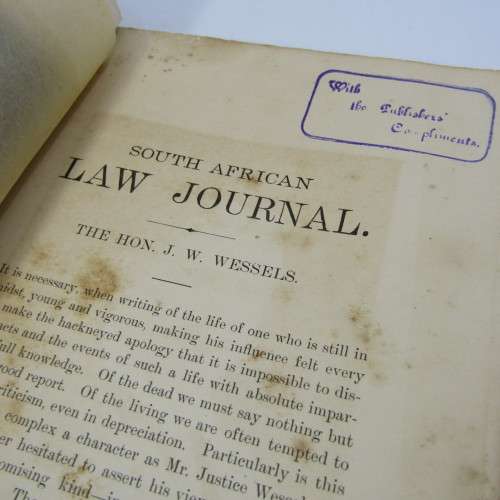 Antique 1905 South Africa Law Journal