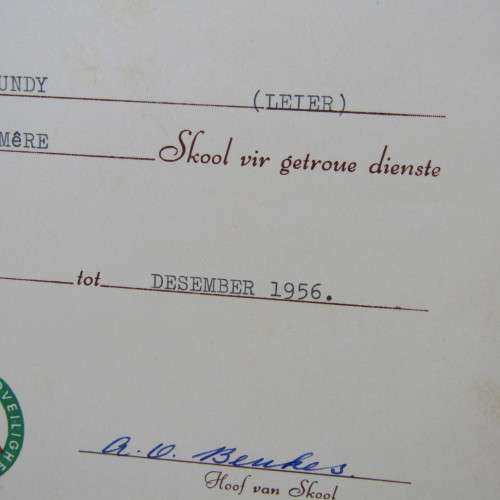 National Road Safety certificate 1956 for school patrol work