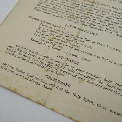 WW2 8th Army Service of Thanksgiving 1945 program