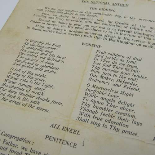WW2 8th Army Service of Thanksgiving 1945 program