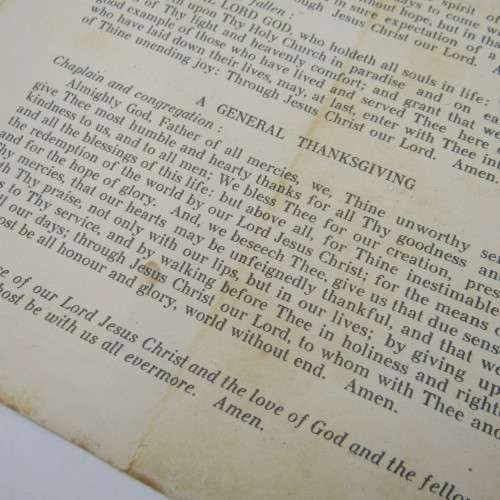 WW2 8th Army Service of Thanksgiving 1945 program