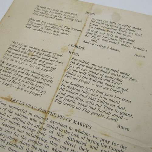 WW2 8th Army Service of Thanksgiving 1945 program