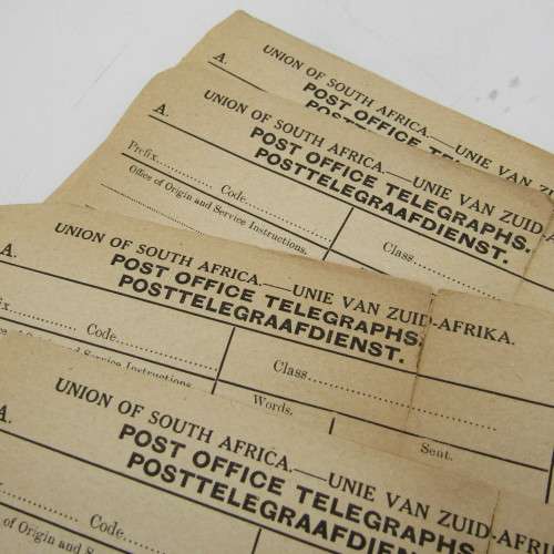 Union of South Africa - 4 unused telephone forms - some damage