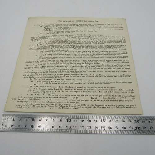 1939 Debenture Certificate - Modern Investments