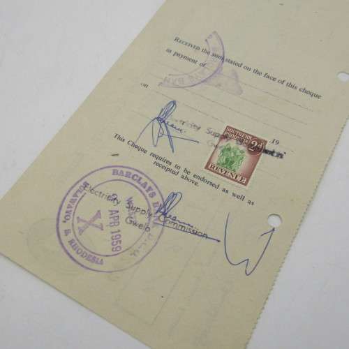 Pair of Bechuanaland Exploration Company cheques - 1940`s and 1950`s