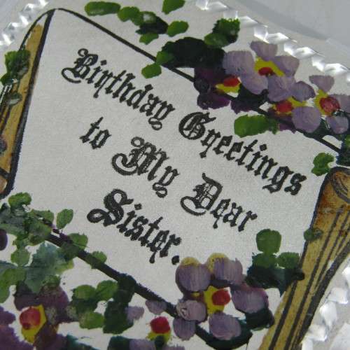 Antique metal Birthday card - rare and almost never seen
