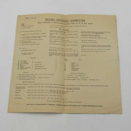 WW2 Booklet explaining facilities to British troops and inviting Officers to the club - 1939-1940