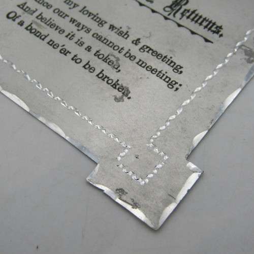 Antique metal greetings card - rare and almost never seen early 1900`s