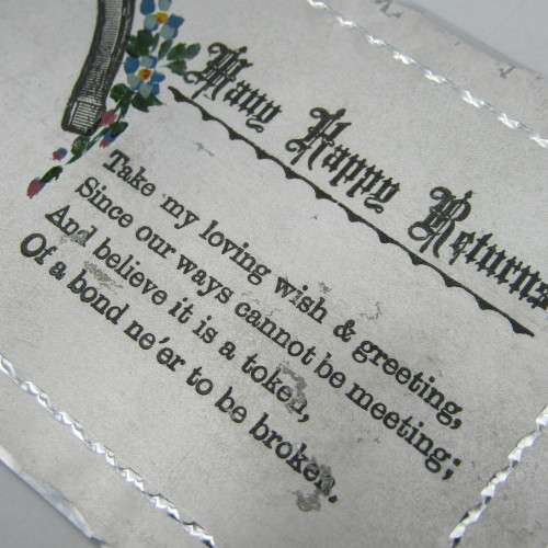 Antique metal greetings card - rare and almost never seen early 1900`s