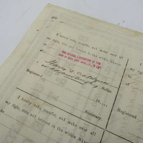 1889 The Johannesburg Brick and Tile Company Shares certificate