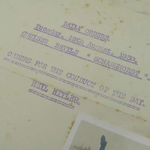 Jesting orders for the battle cruizer SCHARNHORST15 August 1939 - sunk 26 Dec 1943