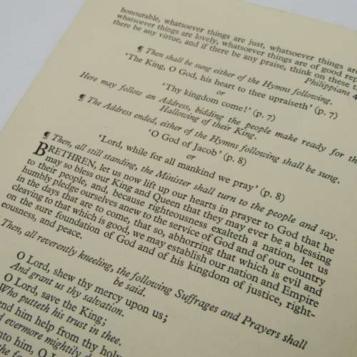 Booklet for the Divine Service for the Sunday preceding the Coronation of George 6 in 1937