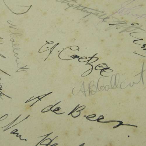 WW2 Signatures of passengers present at the breakfast on the `Kowie` on 10th June 1942
