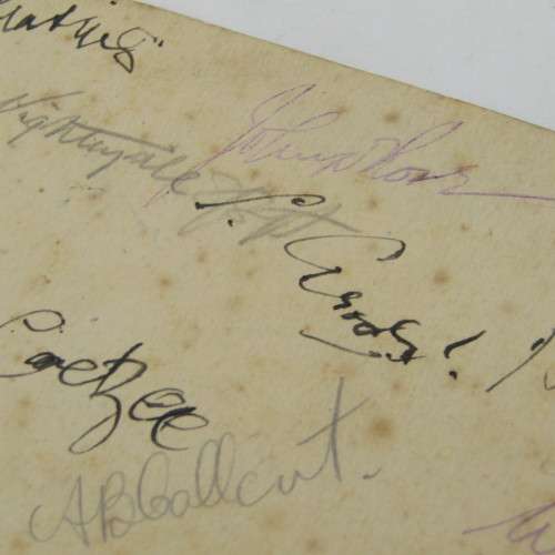 WW2 Signatures of passengers present at the breakfast on the `Kowie` on 10th June 1942