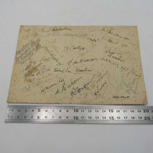 WW2 Signatures of passengers present at the breakfast on the `Kowie` on 10th June 1942